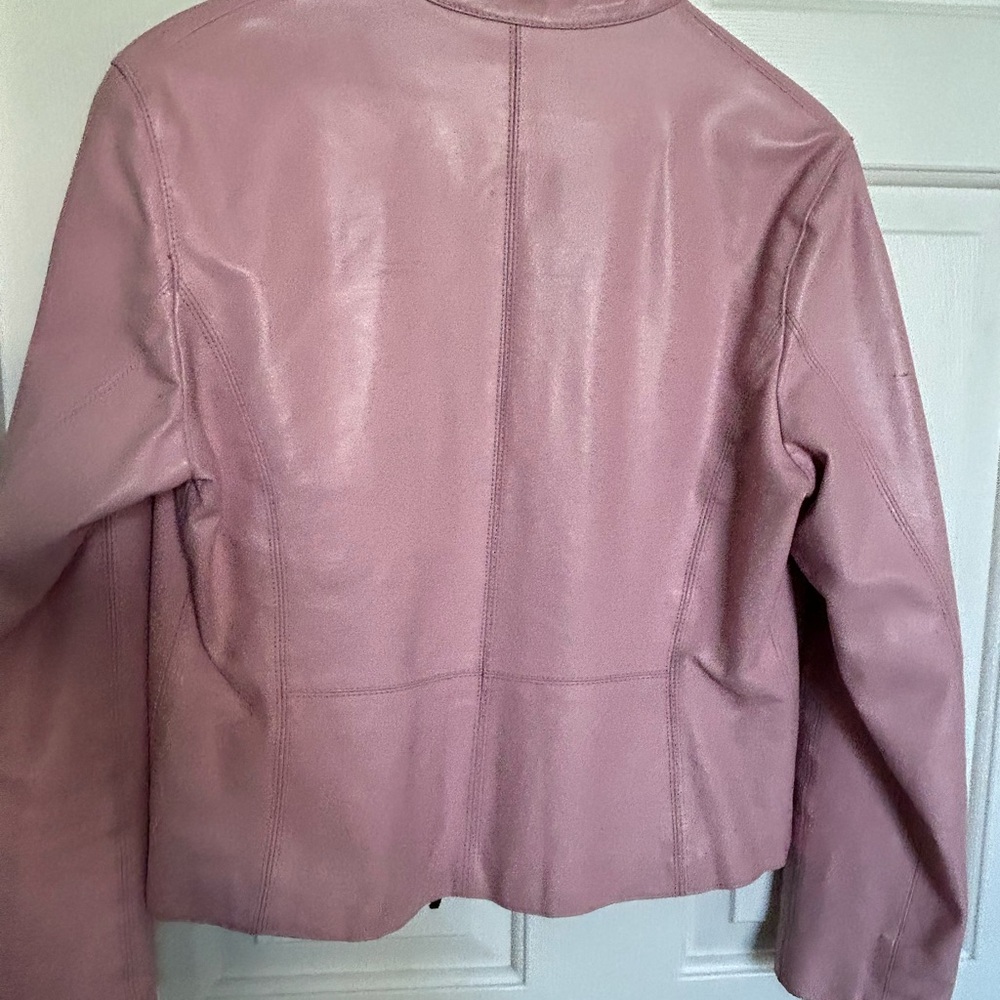 Pink leather jacket Sz M